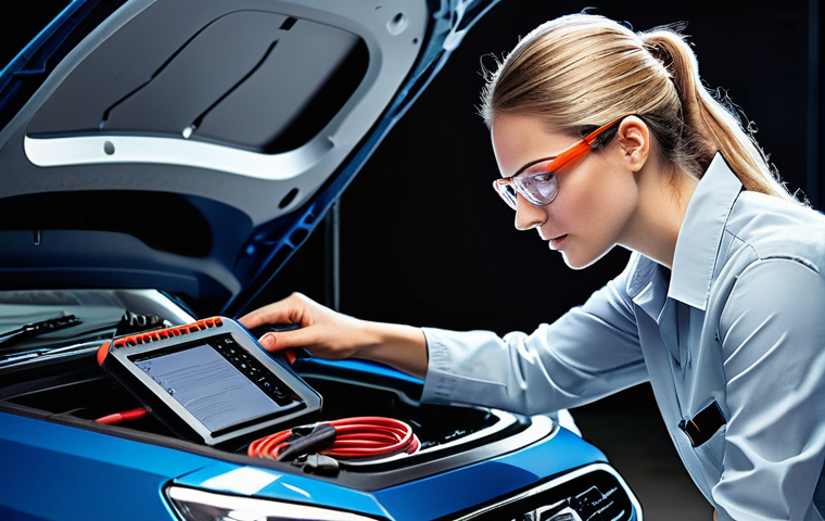 자동차정비사 필수 장비 구입 가이드 - **Prompt:** A clean and well-organized automotive workshop interior. In the foreground, a sturdy, da... 자동차정비사 필수 장비 구입 가이드 - **Prompt:** A clean and well-organized automotive workshop interior. In the foreground, a sturdy, da...