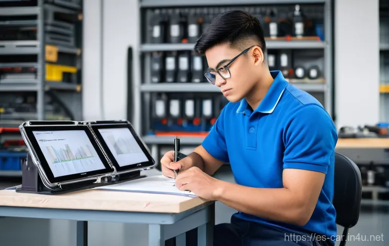 자동차정비사로서 해외 취업 도전하기 - **Prompt:** A highly skilled automotive mechanic, appearing focused and capable, meticulously workin...